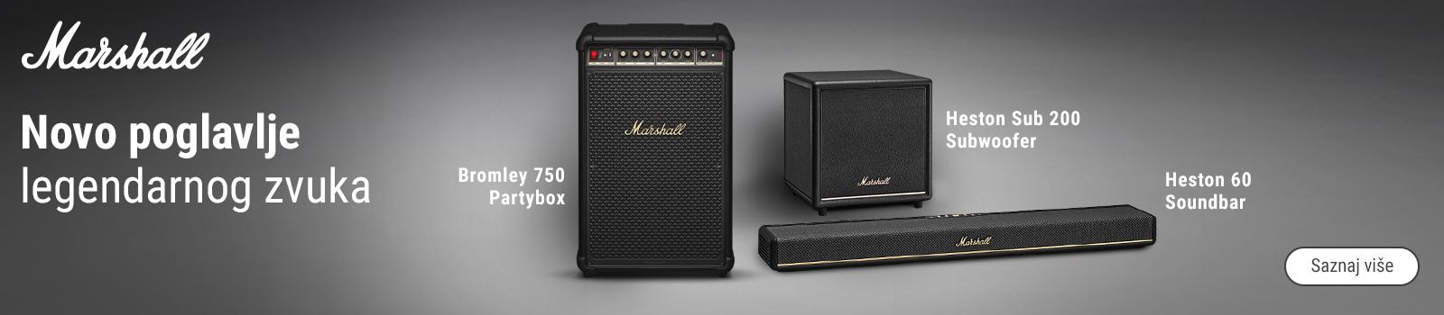 Marshall Bromley partybox i Heston soundbar zvučnici - novo u Gigatronu