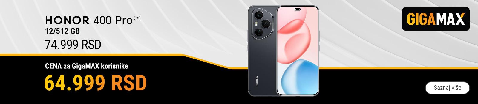 Uštedi 10.000 RSD uz GigaMAX – HONOR 400 Pro 5G po ekskluzivnoj ceni