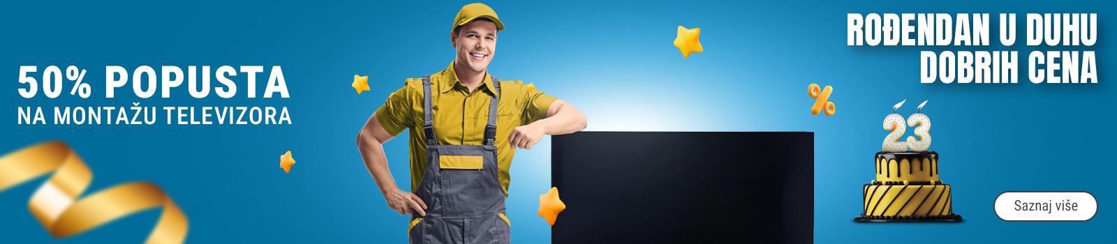 Martovskih 50% popusta na montažu televizora svih dijagonala