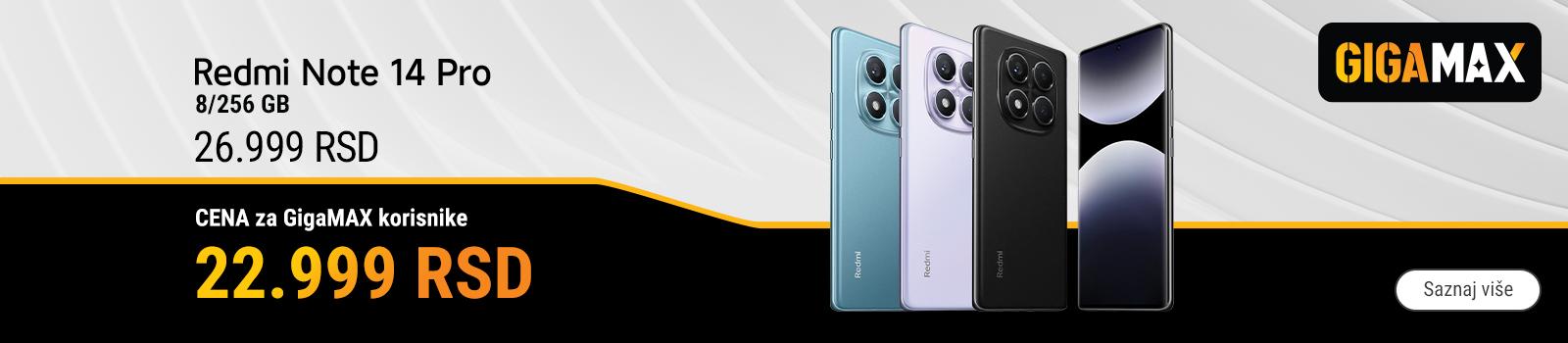 XIAOMI Redmi Note 14 Pro 8/256 GB po super ceni - samo za GigaMAX korisnike