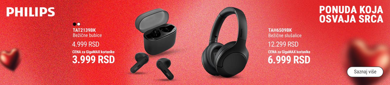 Snižene cene PHILIPS slušalica + GigaMAX ponuda