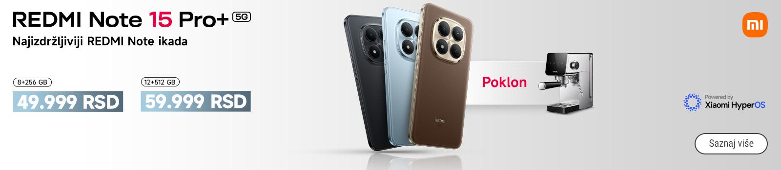 Xiaomi Redmi Note 15 Pro+ 5G serija telefona + poklon espresso aparat