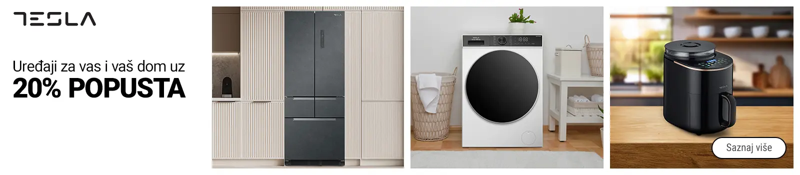 20% popusta na Tesla belu tehniku, male kućne aparate i aparate za negu kose