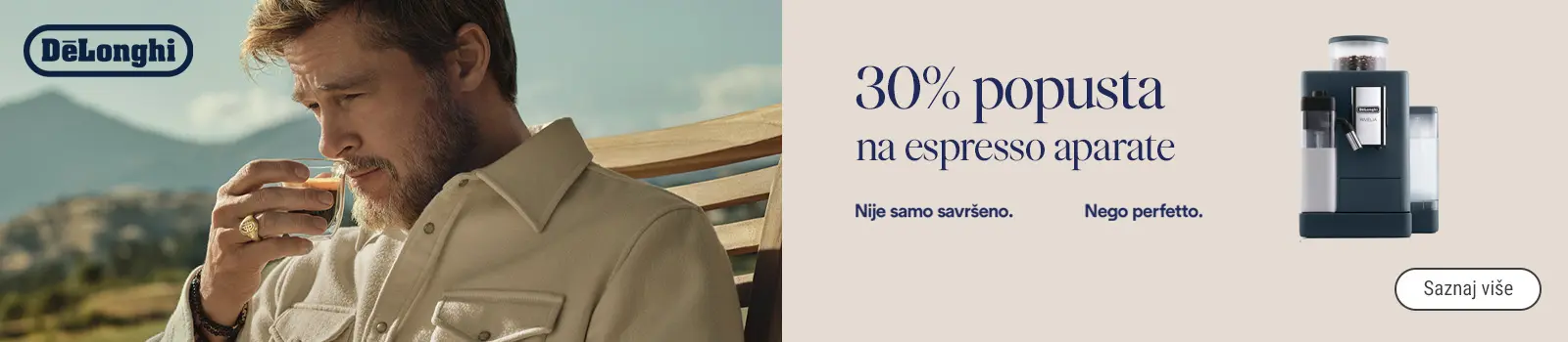 30% popusta na De’Longhi aparate za espresso kafu